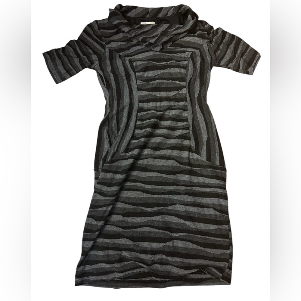Striped Black and Gray Women's Dress